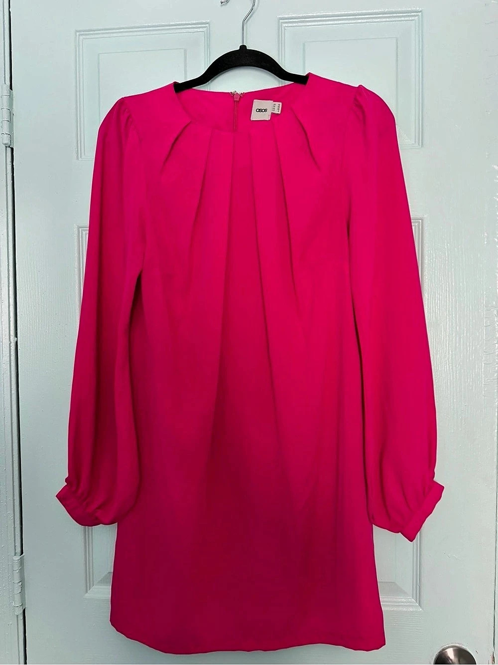 ASOS Long Sleeve Mini Dress in Pink Size 6